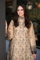 GARNET - 3PC DHANAK EMBROIDERED UNSTITCHED DRESS V223